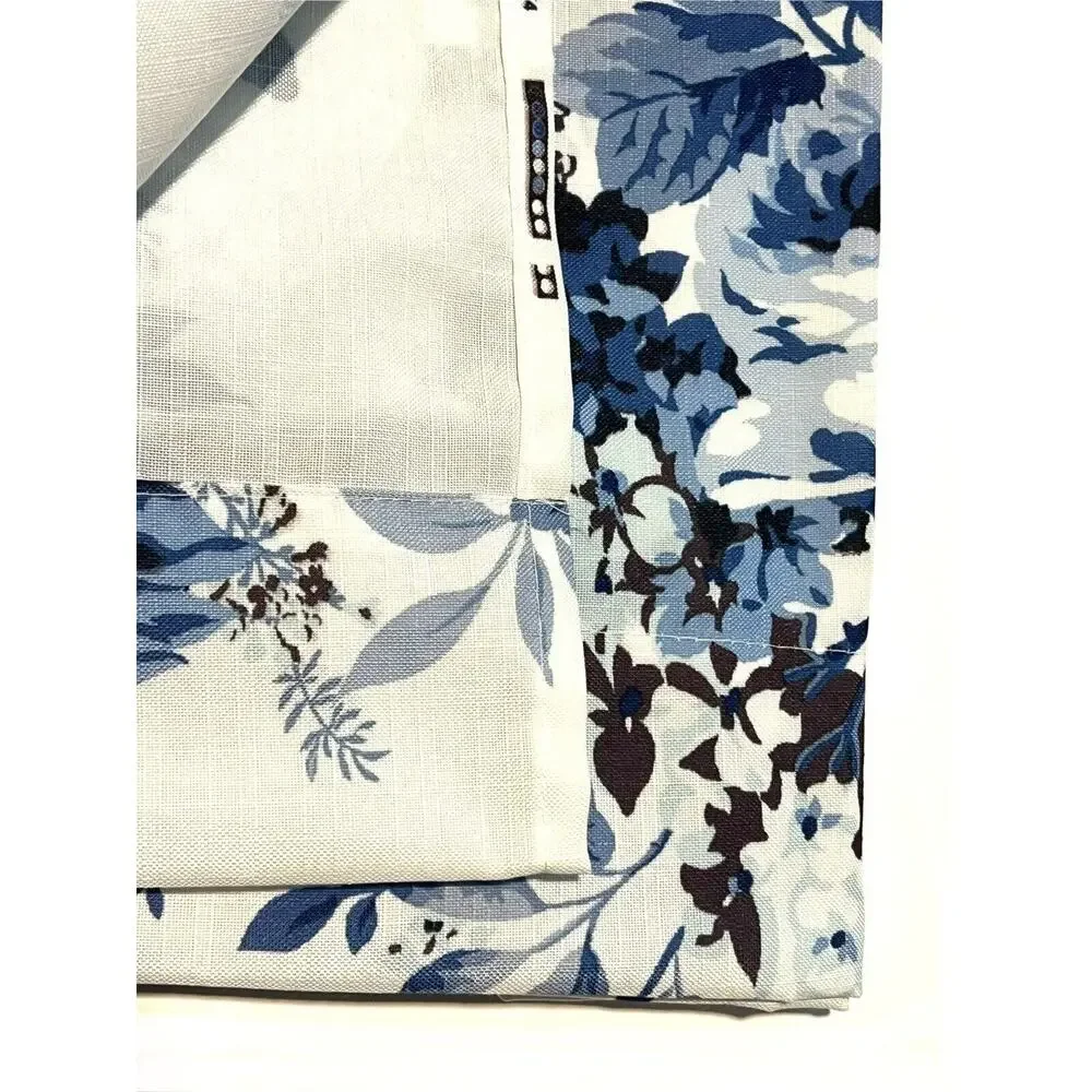 Laura Ashley Floral Blue White Roses Window Curtains 2 Panels 38x84” Joyce